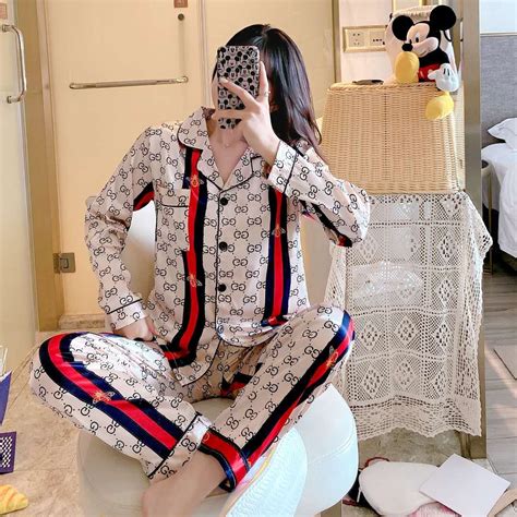 gucci womens designer pyjamas|gucci pajama set women's.